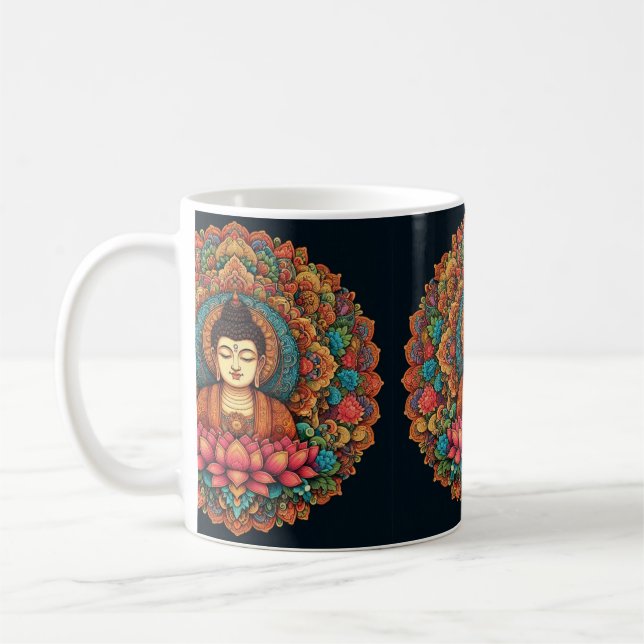 Taza De Café Mándala con buda (Izquierda)