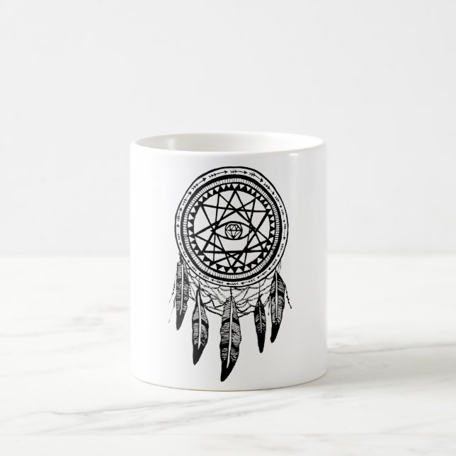 Taza De Café Mandala de la búsqueda de Dreamcatcher Vision (Centro)