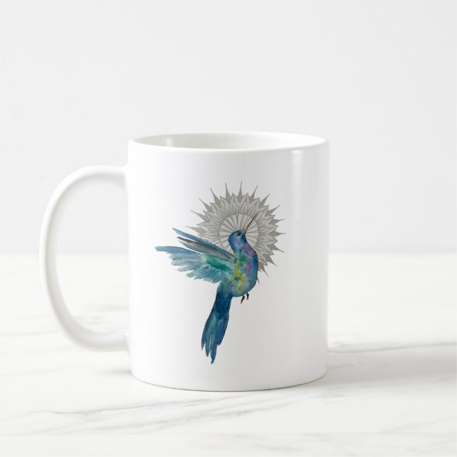 Taza De Café Mandala del colibrí (Izquierda)