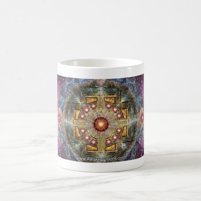 Taza De Café Mandala del corazón (Centro)