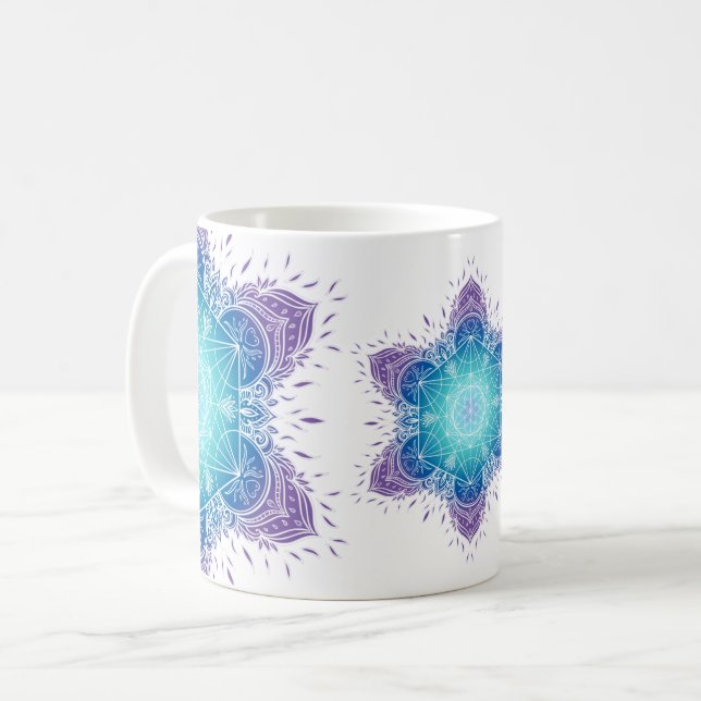 Taza De Café Mandala del cubo de Cute Metatron (Anverso izquierdo)