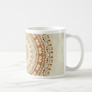 Taza De Café Mandala del deseo en amarillo dorado
