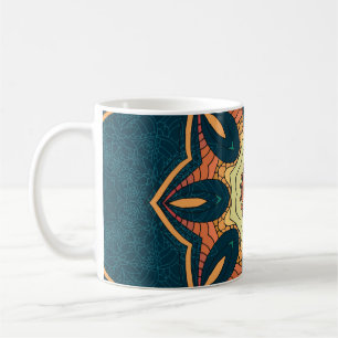 Taza De Café Mandala étnica: patrón de cosecha ininterrumpida