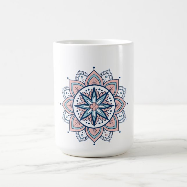 Taza De Café Mandala Intricada Pastel Floral (Centro)