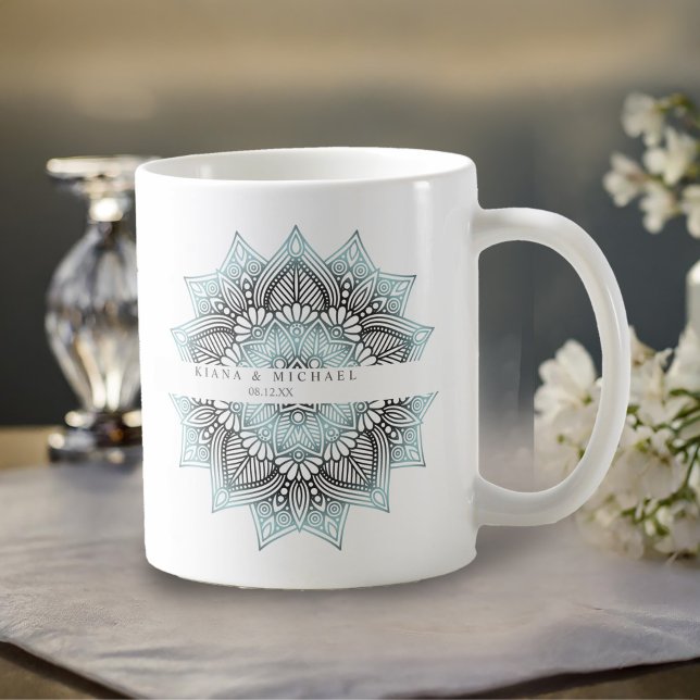 Taza De Café Mandala Lace Boda Lt. Blue ID968 (Subido por el creador)
