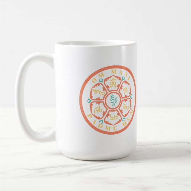 Taza De Café Mandala Mantra dos tonos de café Mug (Izquierda)