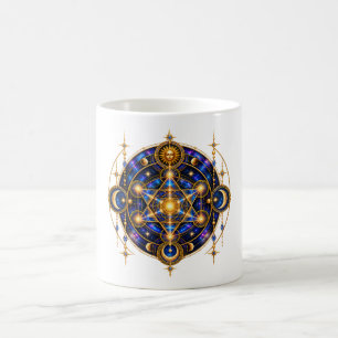 Taza De Café Mandala Místico de Geometría Sagrada Celestial en