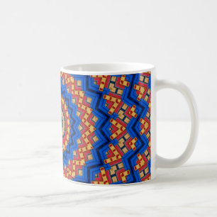 Taza De Café Mándala naranja azul
