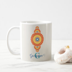 Taza De Café Mandala ornamental de verano de verano del océano