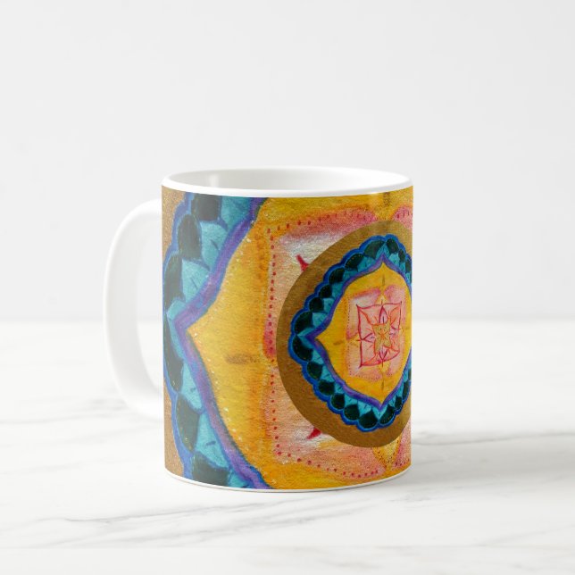 Taza De Café Mandala pintada a mano de 325 ml (Anverso izquierdo)