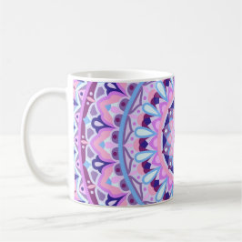 Taza De Café Mandala púrpura Patrón geométrico boho Acogedor