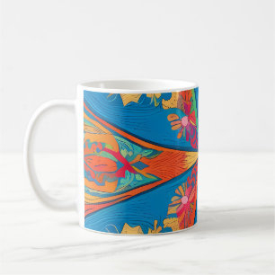 Taza De Café Mandala radiante: Vibrante arte de fantasía simétr