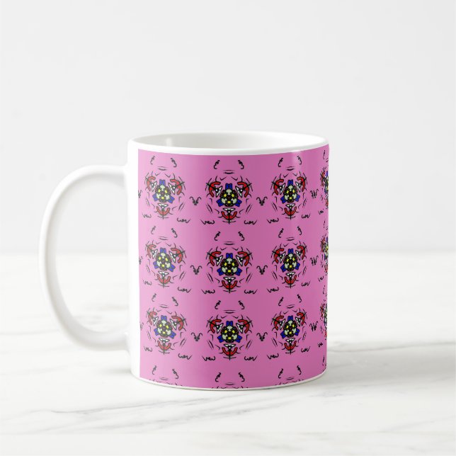 Taza De Café Mandalá Zen Rosa" (Izquierda)