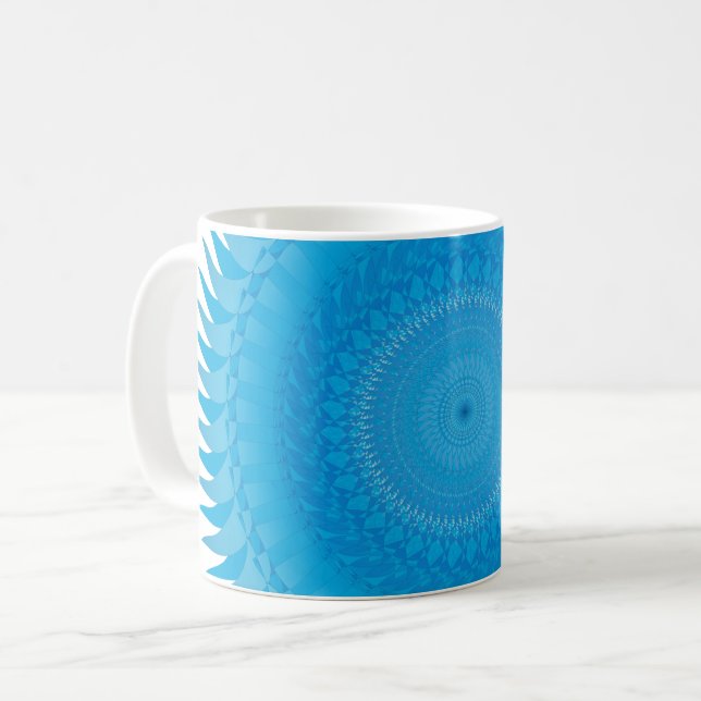 Taza De Café Mandalas del sol azul claro (Anverso izquierdo)