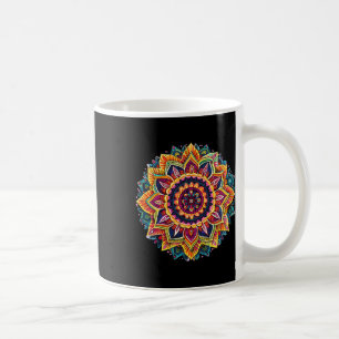 Taza De Café Mandalas Florales Vibrantes Chakra Simetría Circul