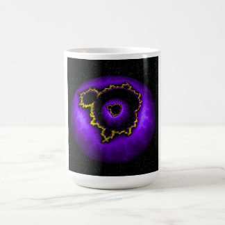 Taza De Café Mandelbrot Púrpura En Un Mandelbrot