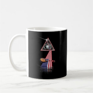 Taza De Café Mandolin Lover Vintage Retro Prisma US Bandera Man