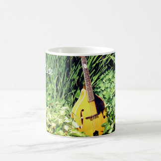 Taza De Café Mandolina Y Jardín De Flores Personalizadas