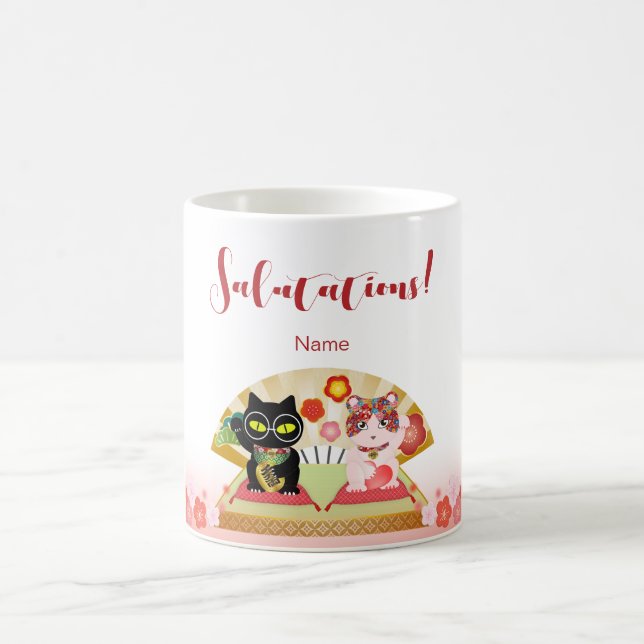 Taza De Café Maneki Neko Lucky Poiluna (Centro)