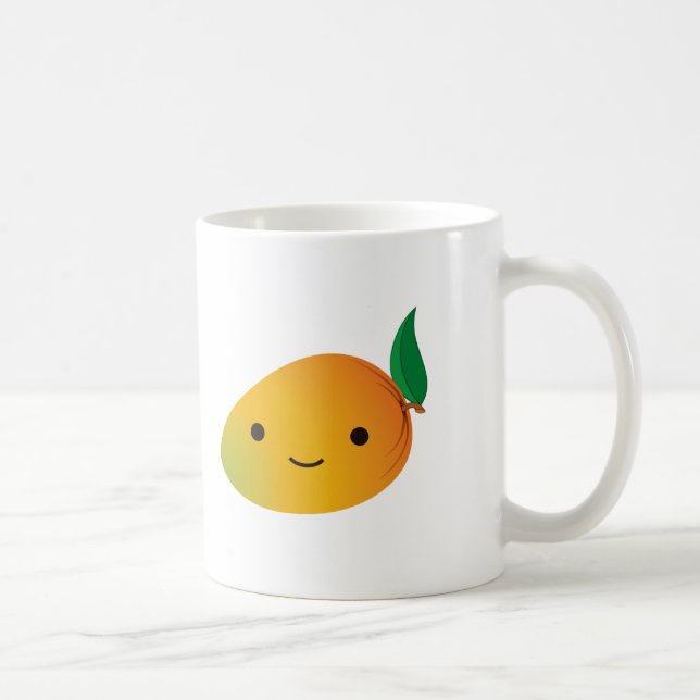 Taza De Café Mango sonriente lindo de Kawaii (Derecha)