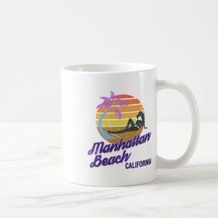 Taza De Café Manhattan Beach La California Retro Surf Backpacki