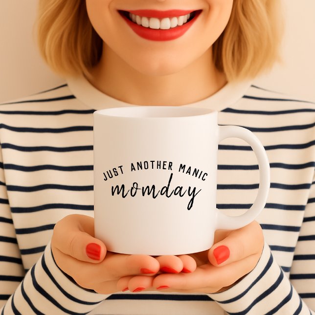 Taza De Café Manic Momday | Busy Mom Modern Mother's Day Pun (Subido por el creador)