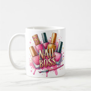 Taza De Café Manicurista del jefe de las uñas manicurista manic