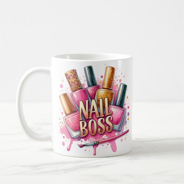 Taza De Café Manicurista del jefe de las uñas manicurista manic (Izquierda)