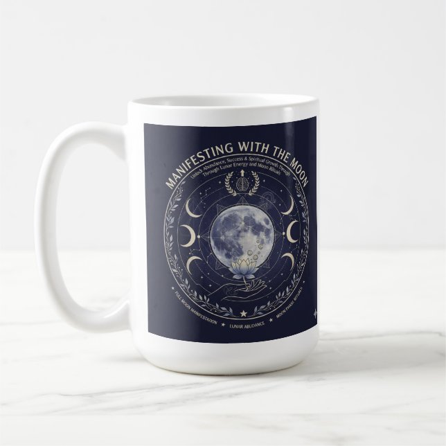 Taza De Café Manifest with Moon: Abundance, Success, Rituals (Izquierda)