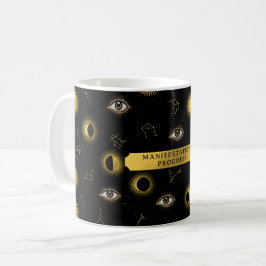 Taza De Café Manifestación Sol celeste y ojo zodiaco lunar