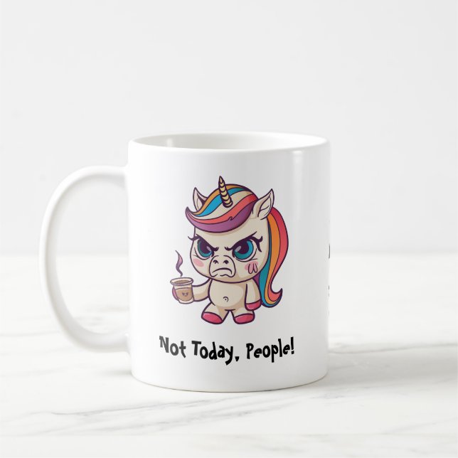 Taza De Café Manipulación de Unicornio enojada (Izquierda)