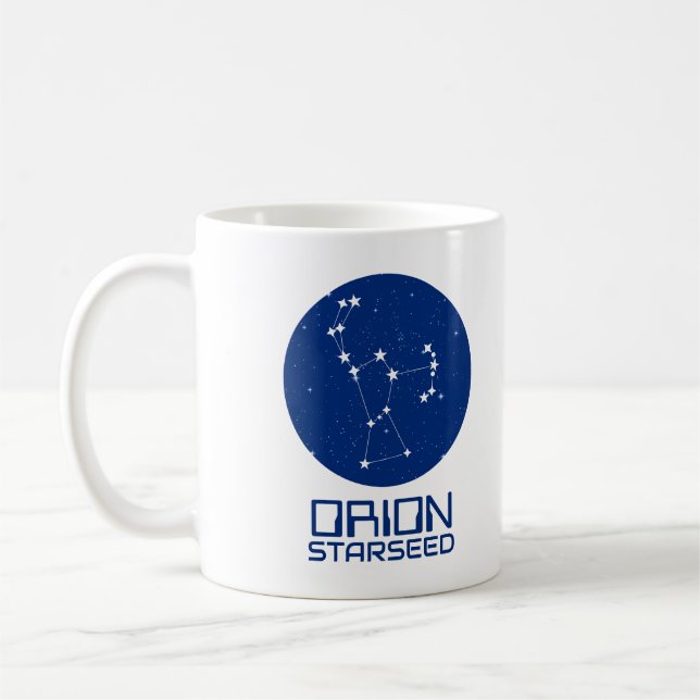 Taza De Café Manipulación estelar de Orion - Diseño cósmico azu (Izquierda)