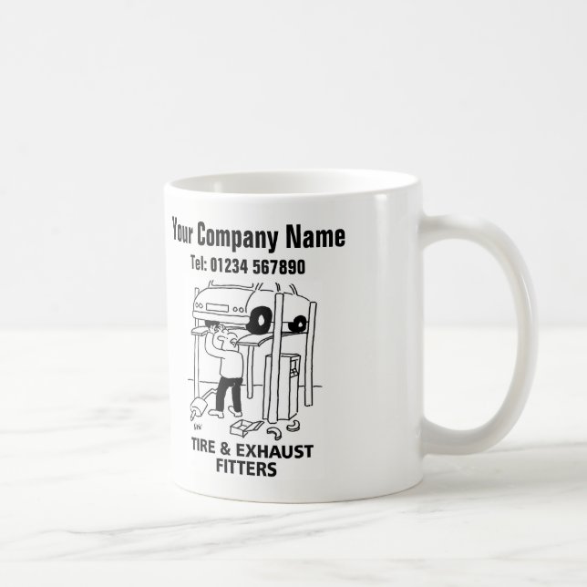 Taza De Café Manipulador de neumáticos y de escape Personalizad (Derecha)