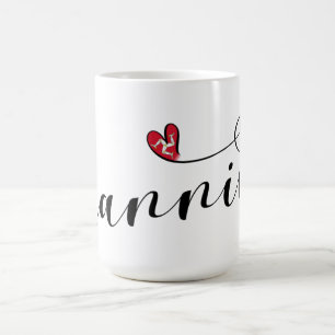 Taza De Café Mannin, Corazón de la Bandera de la Isla de Man, M