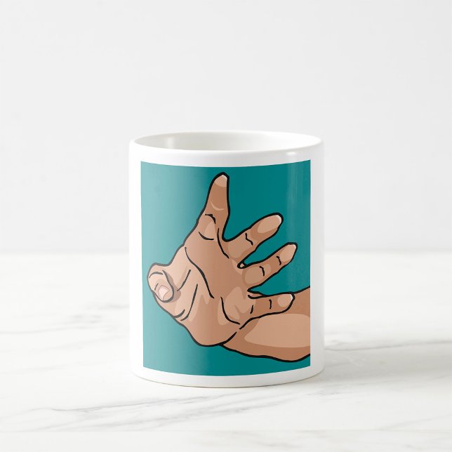 Taza De Café Mano de alcance en perspectiva (Subido por el creador)