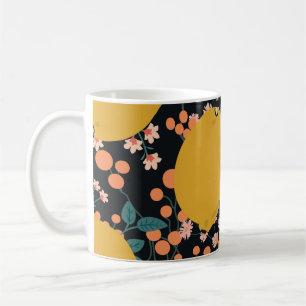 Taza De Café Mano de árbol de cítricos dibujada: cosecha