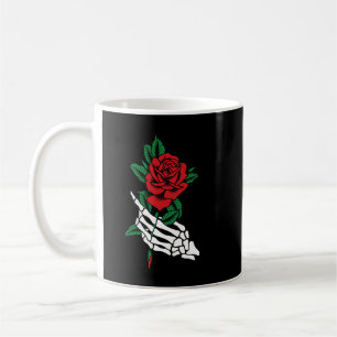 Taza De Café Mano de esqueleto blanco sosteniendo un tatuaje de