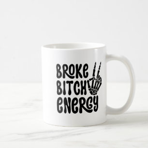 Taza De Café Mano de esqueleto divertida meme energía rota