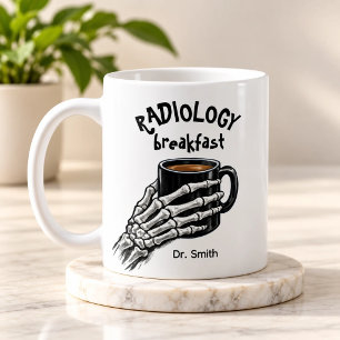Taza De Café Mano de Esqueleto Divertida Radiología Desayuno Pe