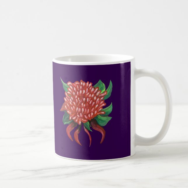 Taza De Café Mano de flores dibujada Waratah (Derecha)