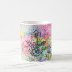 Taza De Café Mano de HAMSA del símbolo Fátima