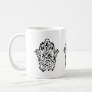Taza De Café Mano de Hamsa dibujada