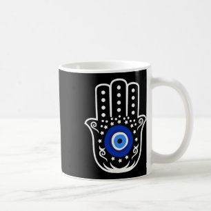 Taza De Café Mano de Hamsa Fátima Ojo de Tigre Turco Protección