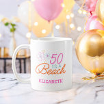 Taza De Café Mano de moda Dibujando Doodle 50th Beach Birthday<br><div class="desc">¡Celebra este especial cumpleaños con una taza personalizada de cumpleaños 50 Is A Beach! Doodle 50th Beach Birthday Coffee Mug</div>