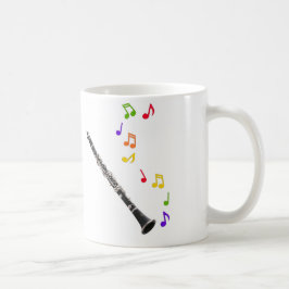 Taza De Café Mano derecha colorida de la música del Clarinet