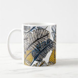 Taza De Café Mano dibujada: hojas tropicales