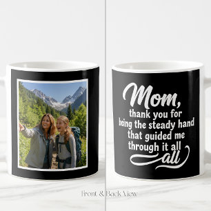Taza De Café Mano Firme De Mamá Me Guió Script 1 Foto Negro