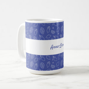 Taza De Café Mano personalizada dibujada en azul lemones italia