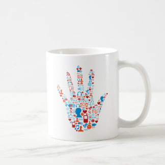 Taza De Café Mano social de la red