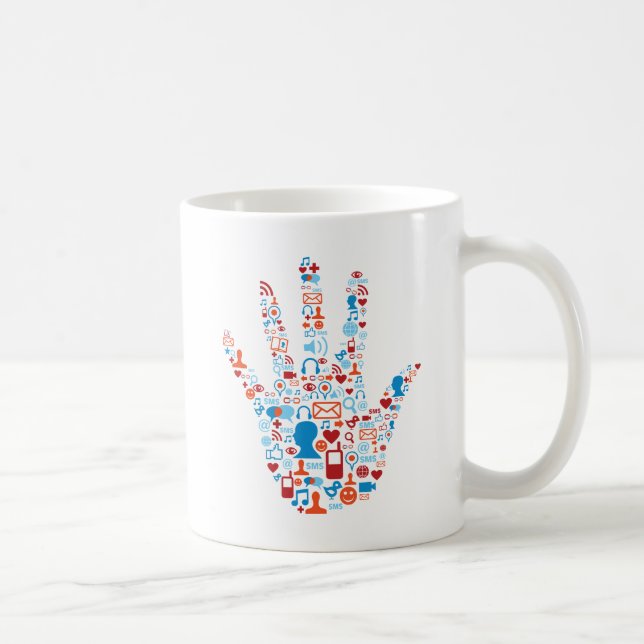 Taza De Café Mano social de la red (Derecha)